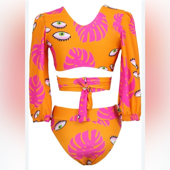🩷👁️NWOT-SUPER CUTE & FUN ORANGE AND PINK BIKINI SZ M🩷👁️ - Picture 3 of 13